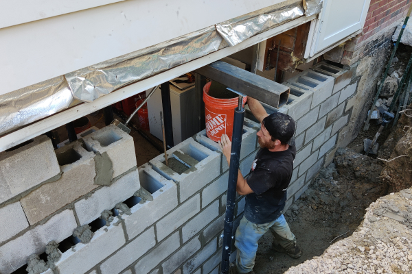 Man repairing foundation