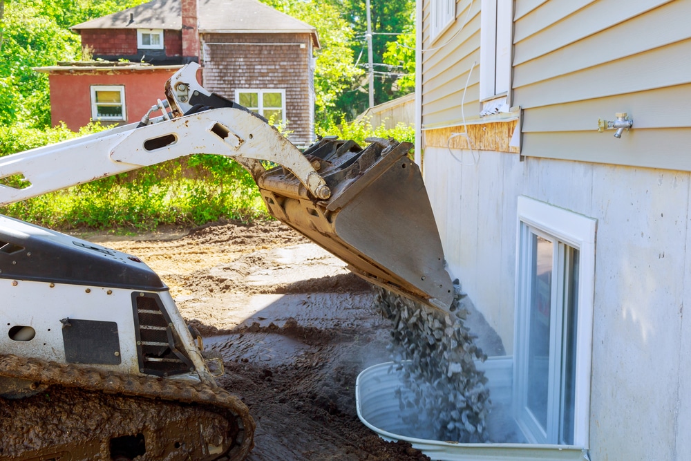 Moving gravel into egress windows