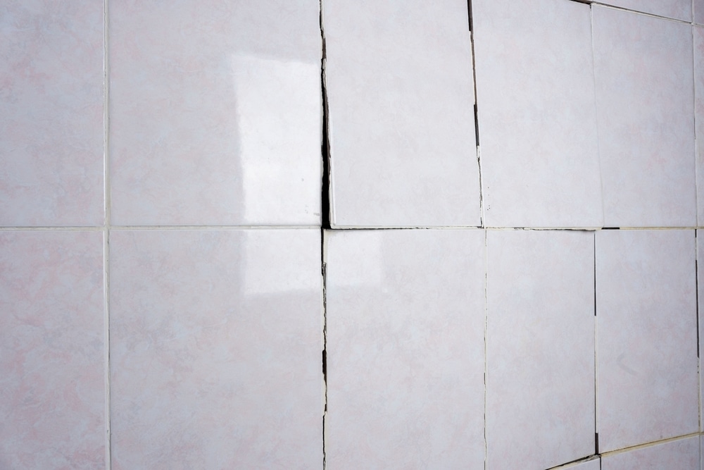 Cracked bathroom tile